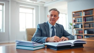 Clearwater Car Accident Lawyer focused and engaged in a professional office setting.