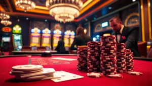 Engaging poker game scene emphasizing hidden wiki links and casino excitement.