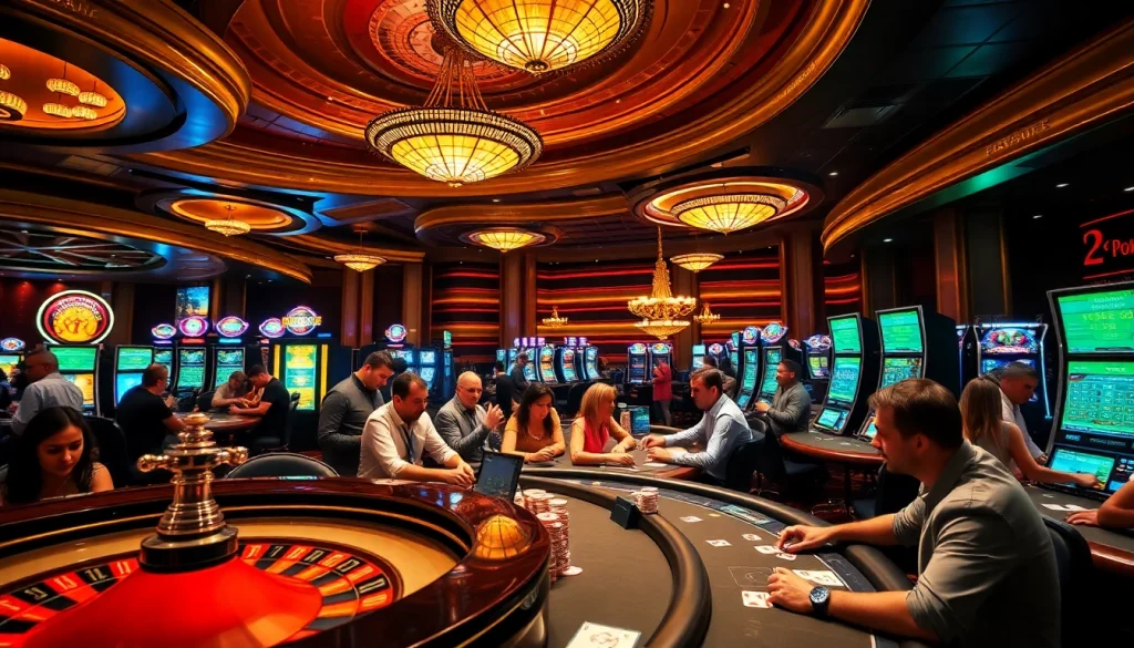 Experience high-stakes fun at a casino en ligne retrait instantané france gaming scene with vibrant roulette and poker tables.
