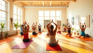 多様な参加者がヨガを練習するホットヨガスタジオの魅力的な場面を捉え、ホットヨガ おすすめ の雰囲気を強調。