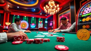 Experience the thrill of the S8 poker table in a luxurious casino setting, filled with colorful chips and cards.