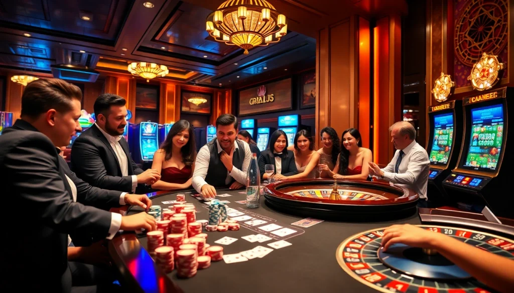 Play high-stakes poker at https://rr88a.us.com/ in a vibrant casino atmosphere with chips and cards.