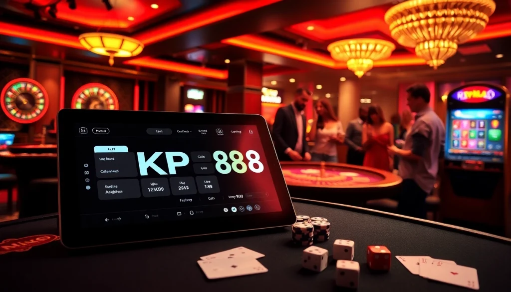 Engaging KP88 online casino experience with vibrant tables and professional dealers.
