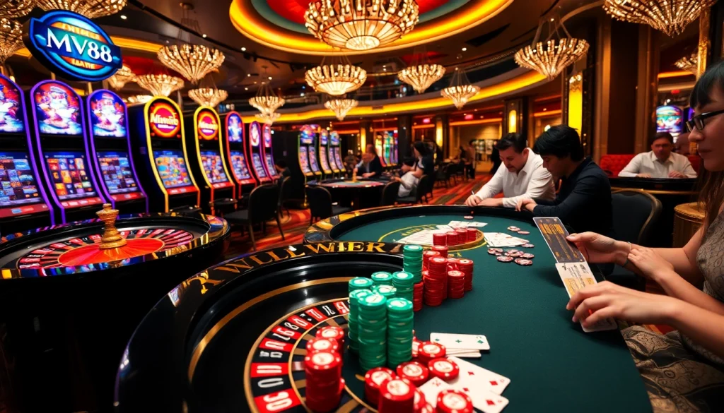Experience thrilling gameplay at MV88 casino with vibrant slots and engaging poker action.