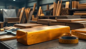 Bara bronz expusă într-un mediu de atelier, subliniind meșteșugul și calitatea.