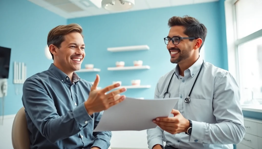 Level orthodontics north: Caring orthodontist discussing treatment options with engaged patient.