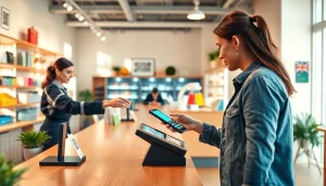 活気ある小売環境で、現代の決済手段を紹介するキャッシュレス決済。