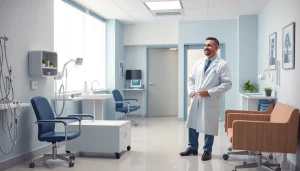 メンズヘルスクリニックの環境を示し、メンズライフクリニックの口コミ・評判に関する前向きな評価と証言を紹介する画像