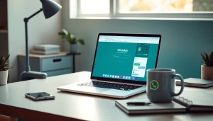 Experience the seamless connectivity of WhatsApp Web in a professional workspace.