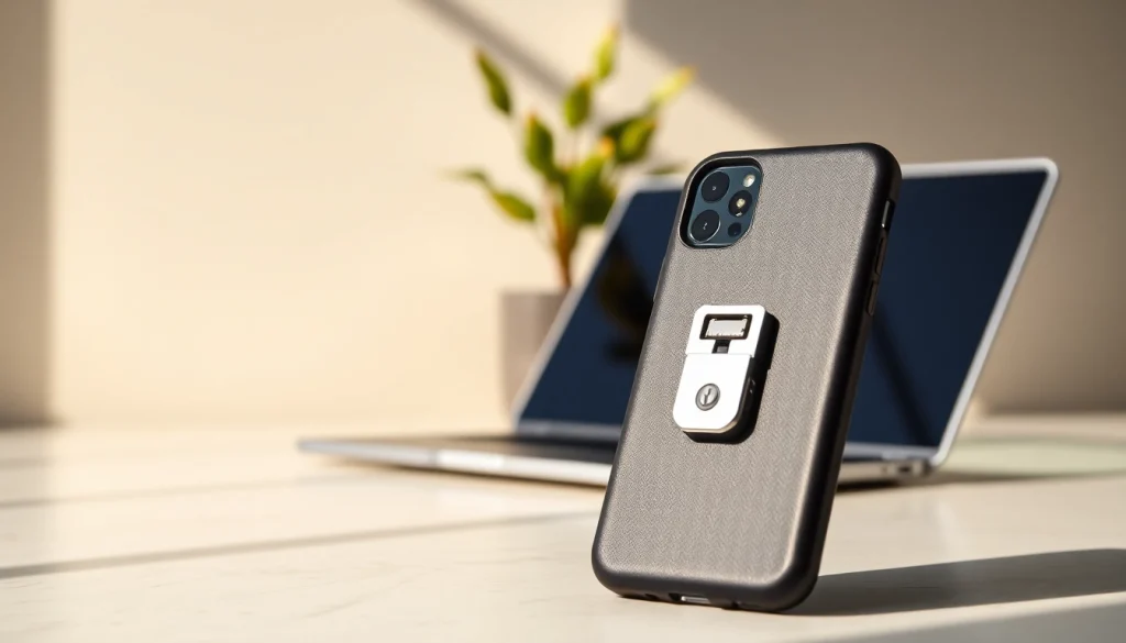 Stilvolle Handy Tasche abschließbar mit modernem Design und sicherem Verschluss.