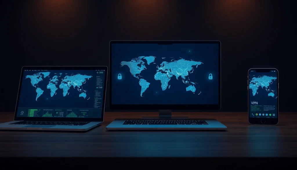 展示于设备上的快连 VPN 界面，提供安全的互联网访问
