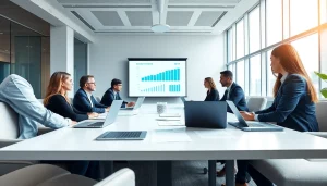 Enhance Federal and State contracts pre-post award compliance with a team discussion in a bright office.