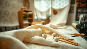 Katoen stof kopen in een levendige stoffenstudio met kleurrijke patronen.