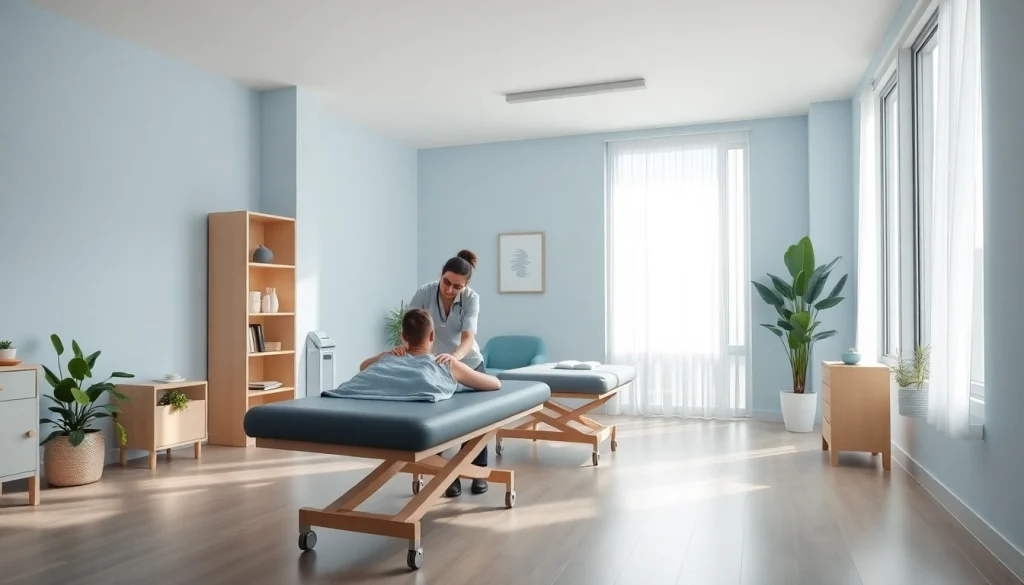 Physiotherapy session in a calm clinic, showcasing personalized patient care
